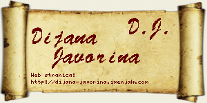 Dijana Javorina vizit kartica